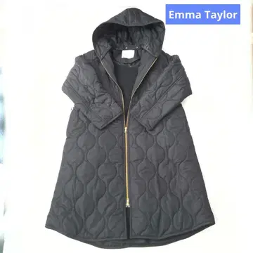 Emma Taylor 엠마 테일러 퀼팅 후드 롱 코트 네이비