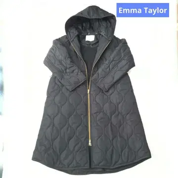 Emma Taylor 엠마 테일러 퀼팅 후드 롱 코트 네이비