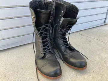 다이어트 부처 슬림 스킨 블랙 가죽 부츠