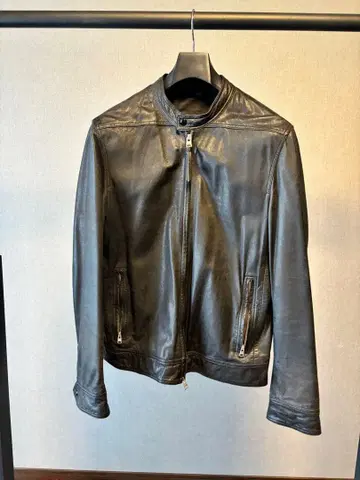 ALLSAINTS 블랙 가죽 싱글 라이더