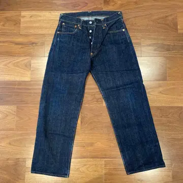 다크 네이비 EVISU 2001 No.2 5 포켓 데님 빨간색 귀 w30