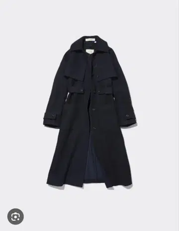 GU rokh 네이비 2피스 코트 롱 코트