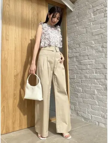 베이지 와이드 팬츠 프리 사이즈