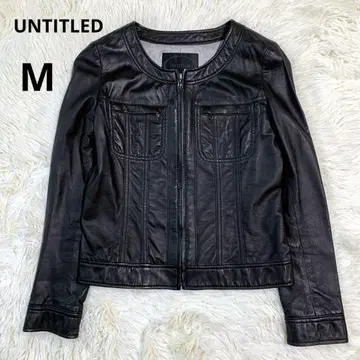 UNTITLED 싱글 라이더 자켓 램 가죽 노카라 M