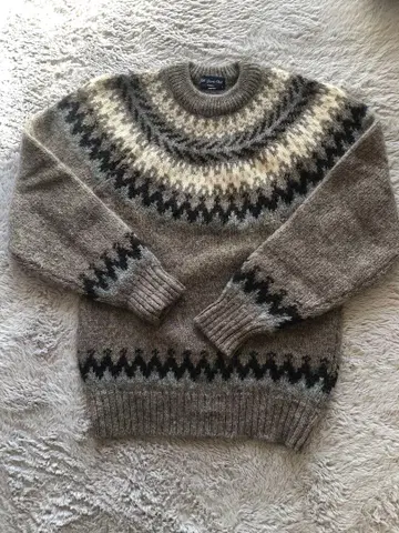 코백 남성용 페어아일 패턴 쿨넥 스웨터