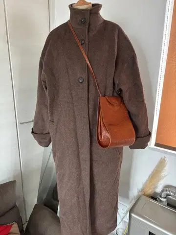 브라운 오버사이즈 롱 코트