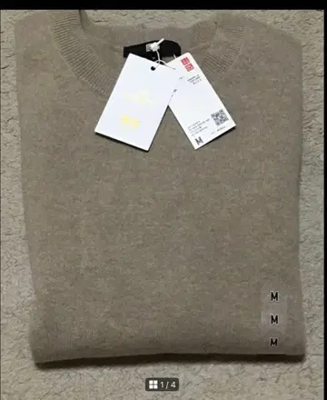 UNIQLO 100% CASHMERE 크루넥 스웨터 M 베이지