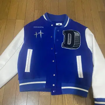 DONCARE 바시티 자켓 M 파랑/화이트