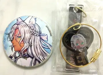 악마 집사와 블랙 고양이 미야지 열쇠형 키링 & 캔뱃지 세트 아쿠네코