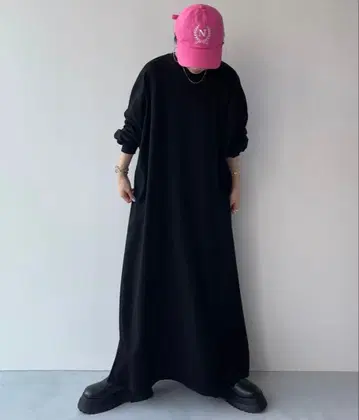 wee9s 긴팔 원피스 검정 블랙 위크스