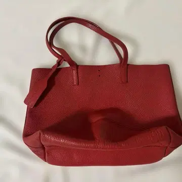 Rire virus 빨간색 송아지 가죽 토트백