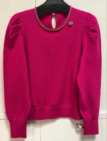 아나이 비쥬 넥 볼륨 슬리브 풀오버