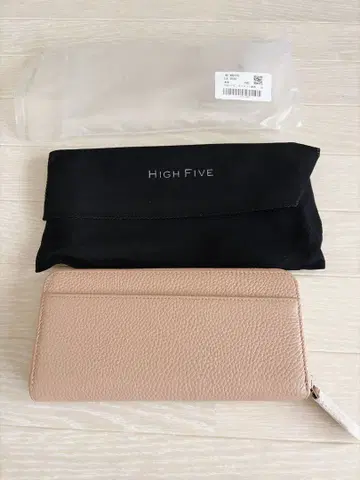 미사용 새상품 HIGH FIVE 다기능 천연 가죽 장지갑 베이지