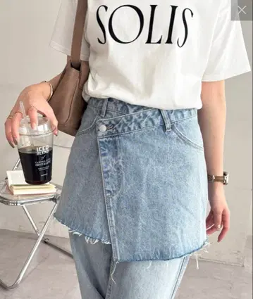Discoat 디스코트 데님 랩 미니 스커트 L