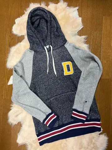 Duffer x Champion 콜라보 후드티 D 자수 그레이/네이비 M