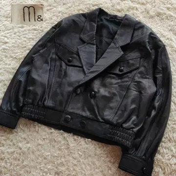 90s Vtg 쇼트 리얼 레더 봄버 자켓