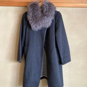 그레이 퍼 롱 코트