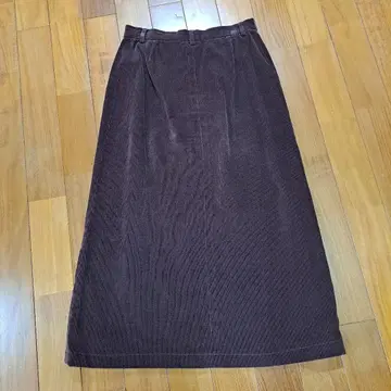 랄프 로렌 코듀로이 롱 스커트 브라운