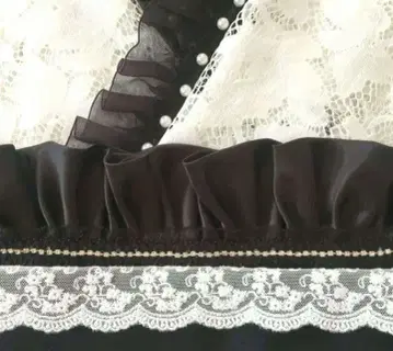 오비 장식 천 오비 장식 *. 블랙 새틴 프릴 큐빅 2way