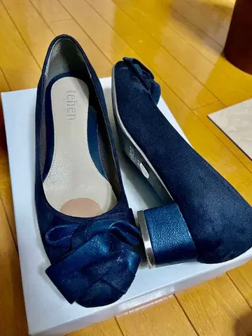 tehen 네이비 리본 포함 펌프스