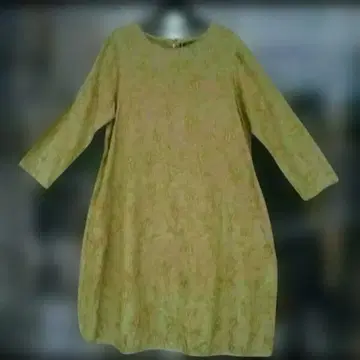 에스닉 택 포함 새상품 꽃무늬 코튼 자카드 직물 원피스