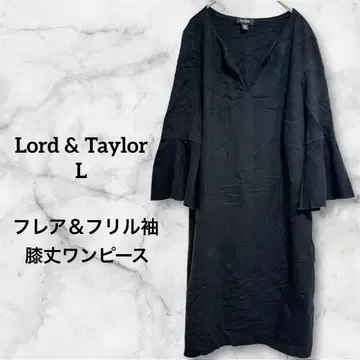 Lord & Taylor 블랙 플레어 슬리브 원피스