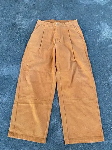 Perushu 오렌지 와이드 팬츠