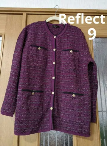 리플렉트 Reflect 워셔블 트위드풍 니트 가디건 9 퍼플