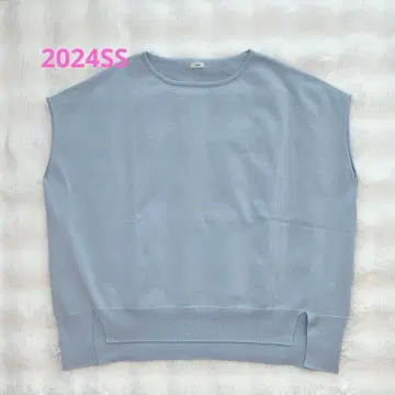 IENA 2024 코튼 스트레치 NEO 와이드 크루 풀오버 스카이블루