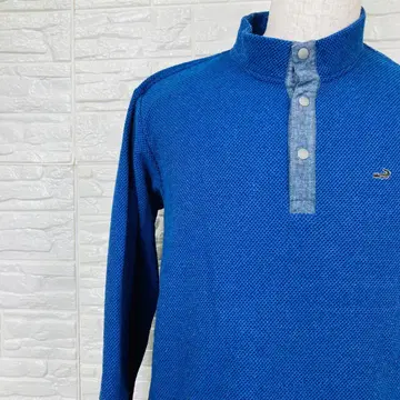 크로커다일 피케 셔츠 긴팔 M 블루 [ 2574-19 ]