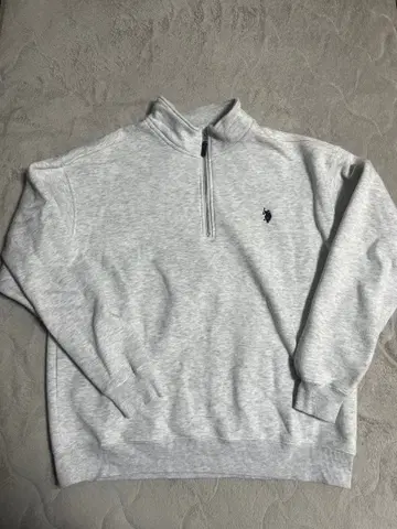 U.S. POLO ASSN. 그레이 하프 지퍼 맨투맨 L