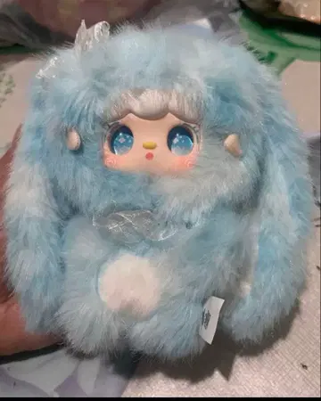 스카이블루 토끼 모양 봉제 인형 yooki