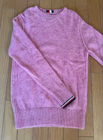 타미힐피거 핑크 니트 스웨터