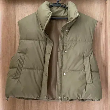 카키 다운 베스트 충전솜 베스트 여성용