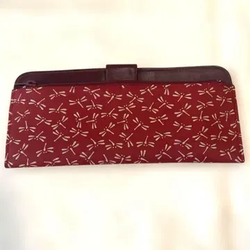 인덴야 잠자리 무늬 빨간색 장지갑