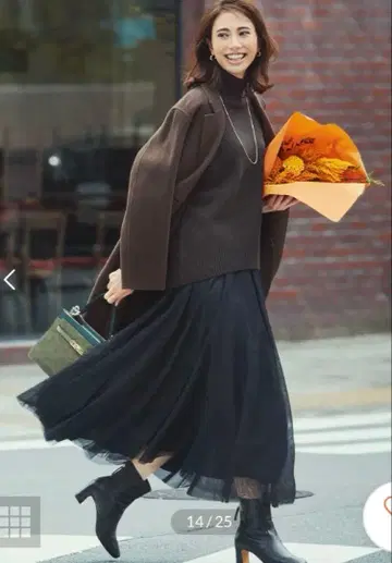 23구 울 리버 롱 코트 여성용 36 다크 브라운