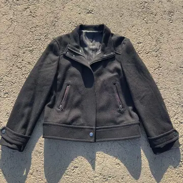 울 자켓 울 블루종 Black 구제 의류 짧은 기장