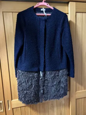 [ 새상품급 ] flower 네이비 롱 코트