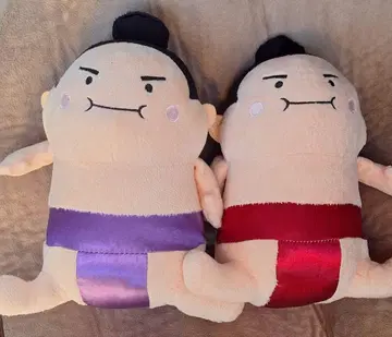 스모 캐릭터 봉제 인형 보라색 빨간색