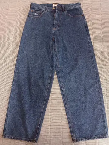 오베이 빅 배기 데님 스톤 워시 인디고