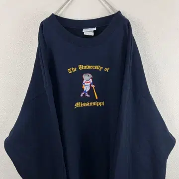 00s y2k 챔피온 자수 맨투맨 네이비