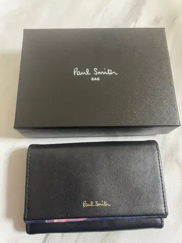 폴 스미스 명함지갑 블랙 꽃무늬