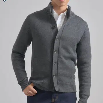가마쿠라 셔츠 스탠드 카라 가디건 차콜 그레이 48