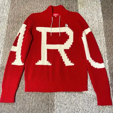 아르치비오 긴팔 니트 빅 로고 빨간색 레드 상의 골프웨어