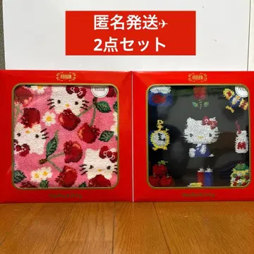 페이러 키티 레트로 키티 체리 손수건 2세트