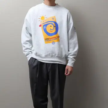 1990s USAfabric 프린트 스웨트 셔츠 90년대