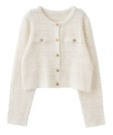 릴리안 캐럿 트위드 니트 가디건