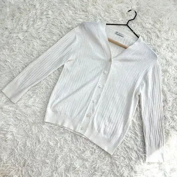 AfternoonTea 리브 니트 가디건 v넥 화이트 (M 상당)