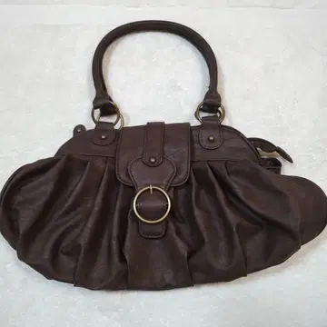 브라운 프릴 디자인 핸드백