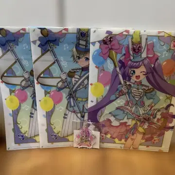 새상품 미사용 마루쿠지 [아이돌 타임 프리파라] 클리어 파일 & 키링